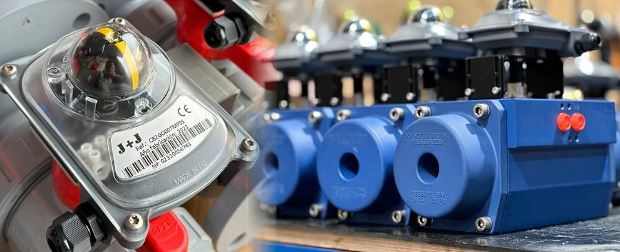 Actuadores eléctricos y neumáticos con cajas de finales de carrera